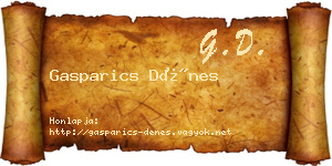Gasparics Dénes névjegykártya