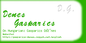 denes gasparics business card